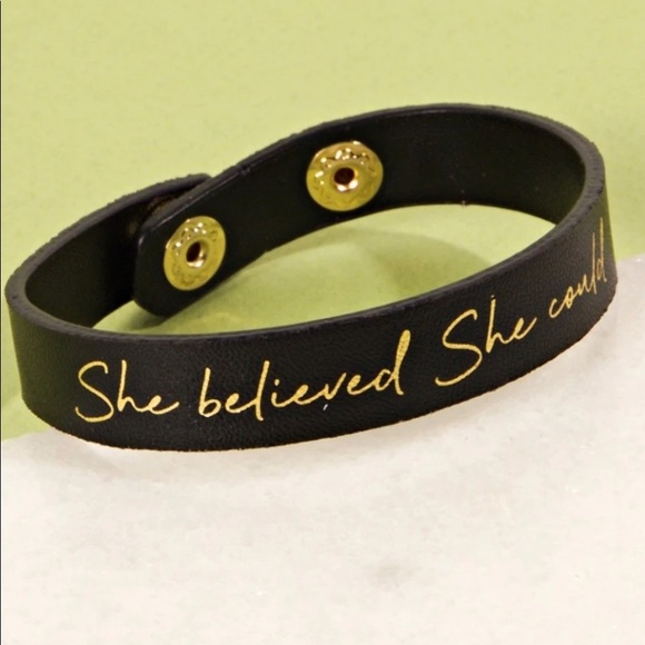 She believed She could Leather Cuff Bracelet - Picture 8 of 12
